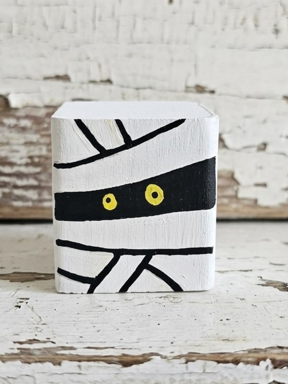 Halloween Wood Block-  Mummy